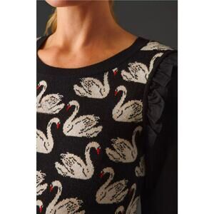 Maeve by Anthropologie swan Layered Blouse and Sweater Vest. Size S. Ret. $128